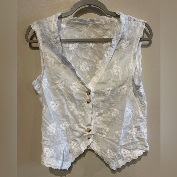 V-Neck Button Up Vest Jacket - Picture 3 of 3